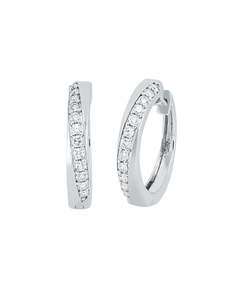 Brogle Selection Casual diamond hoop earrings