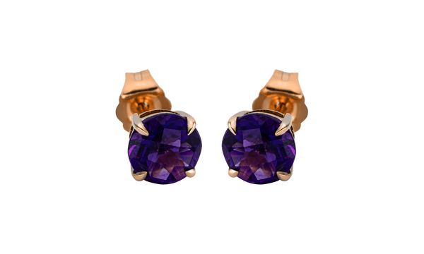 Brogle Classic amethyst stud earrings