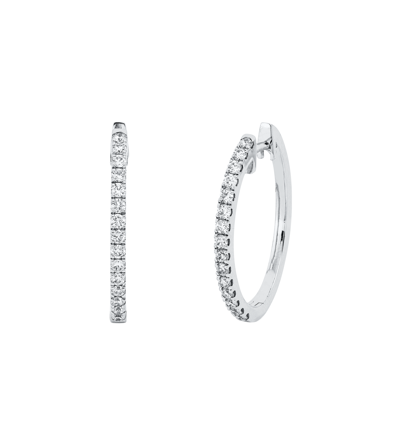 Brogle Classic diamond hoop earrings