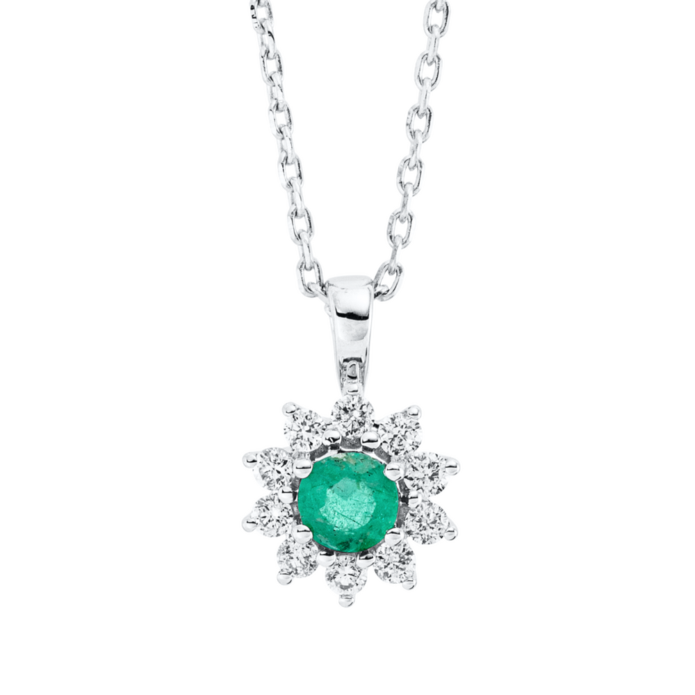 Brogle Classic gold chain with emerald pendant