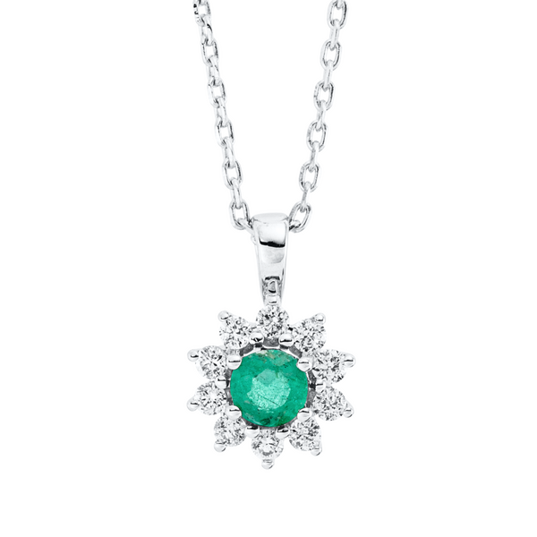 Brogle Classic necklace with emerald pendant