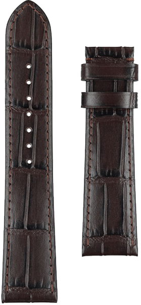 Union Glashütte braunes Kalbsleder-Armband mit Krokoprägung 20/18mm
