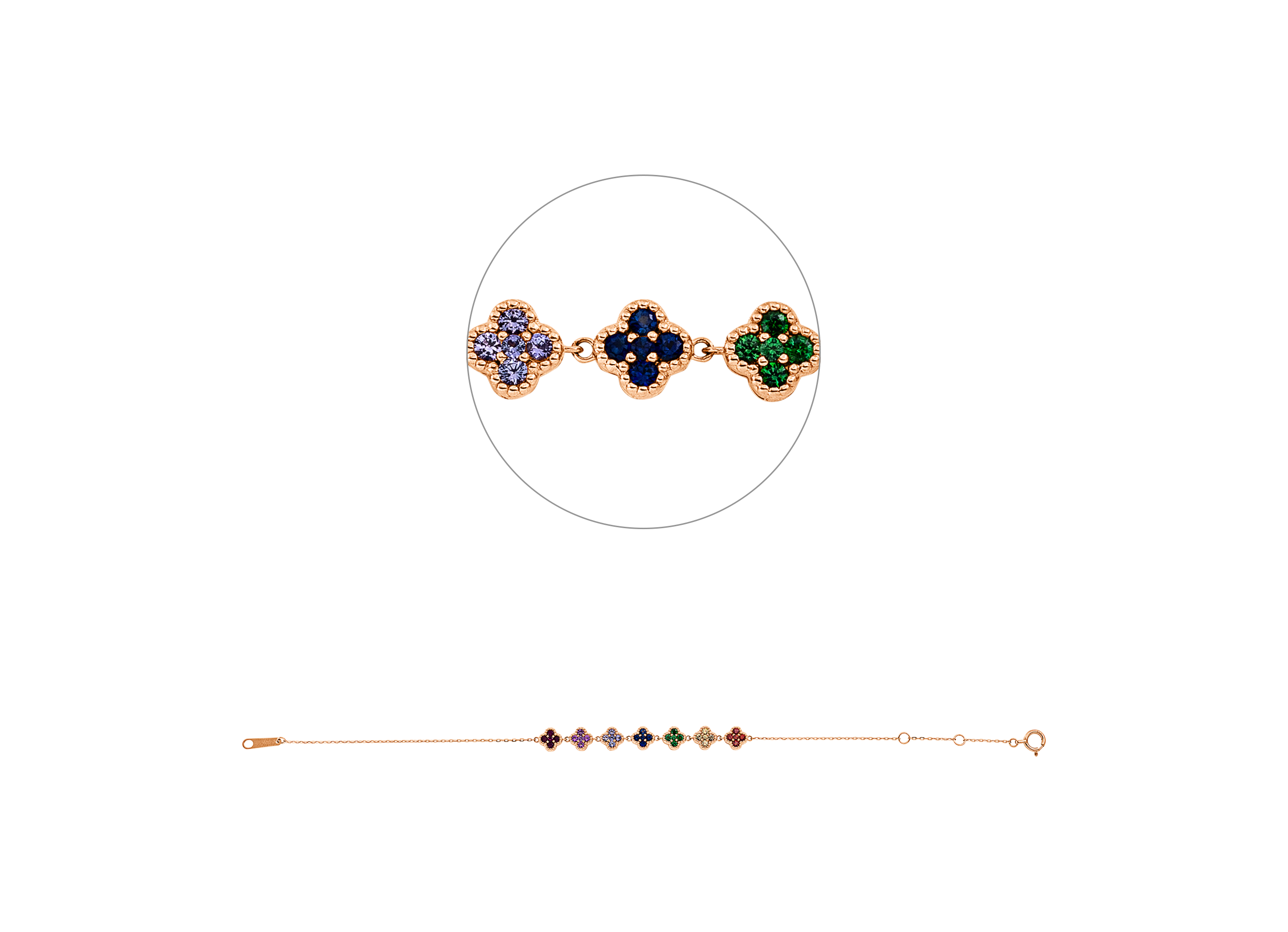 Brogle Classic Saphirarmband Rainbow