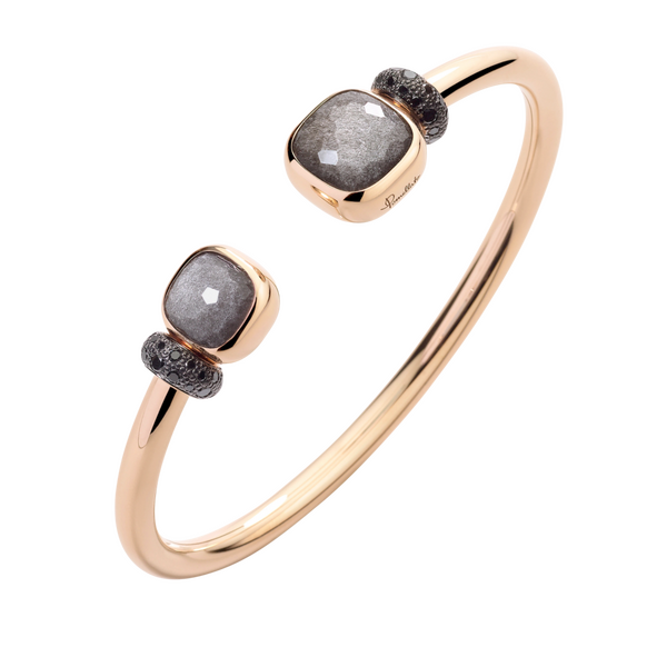 Pomellato Nudo Classic & Petit with Obsidian Bangle Pomellato Nudo Classic & Petit with Obsidian Bangle