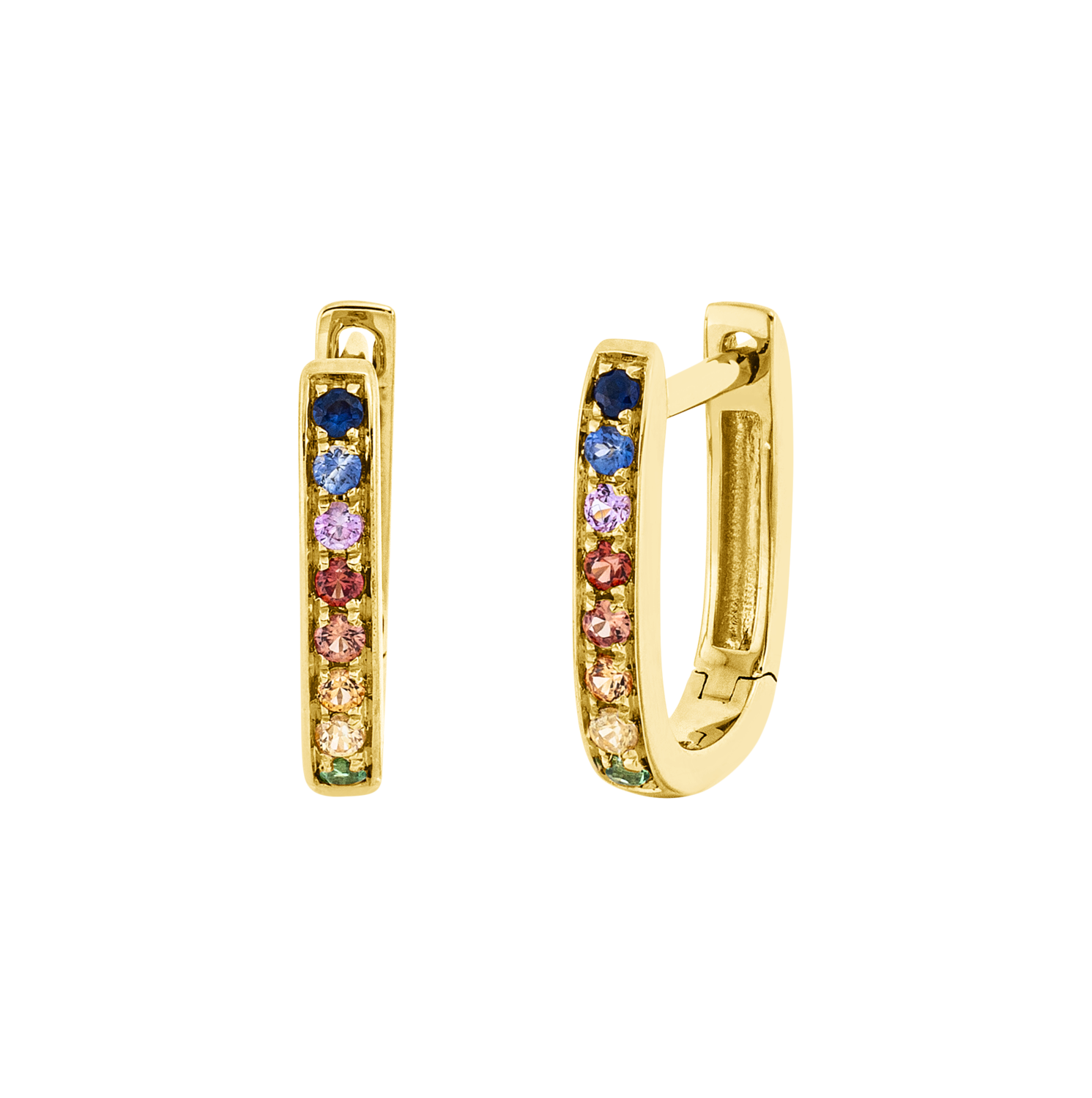Brogle Classic sapphire hoop earrings Rainbow