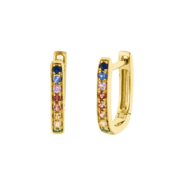 Brogle Classic sapphire hoop earrings Rainbow