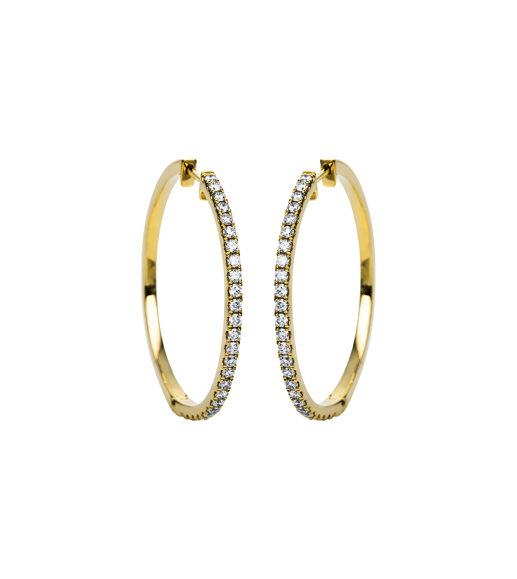 Brogle Classic diamond hoop earrings