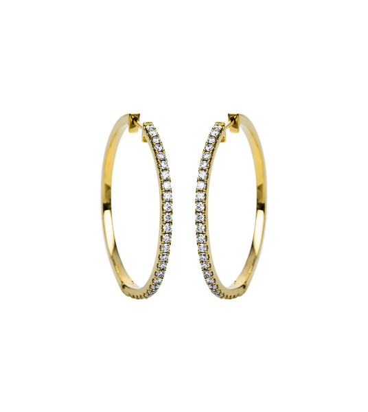 Brogle Classic diamond hoop earrings