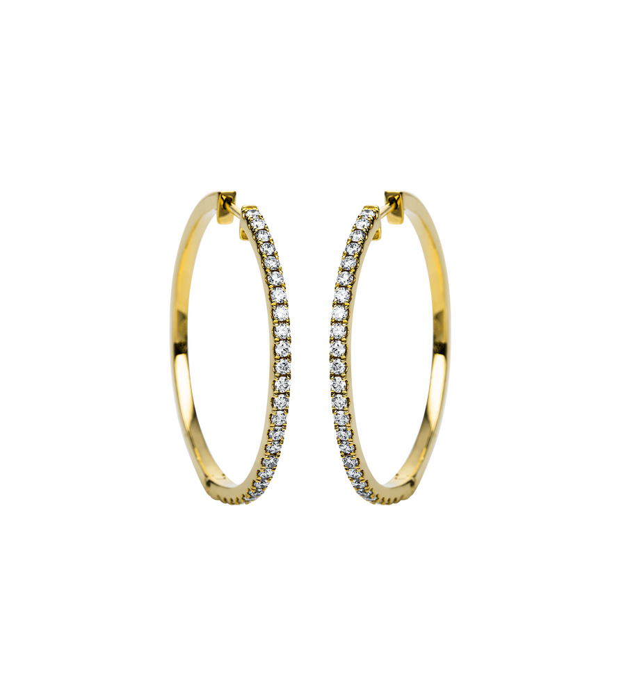 Brogle Classic diamond hoop earrings Brogle Classic diamond hoop earrings