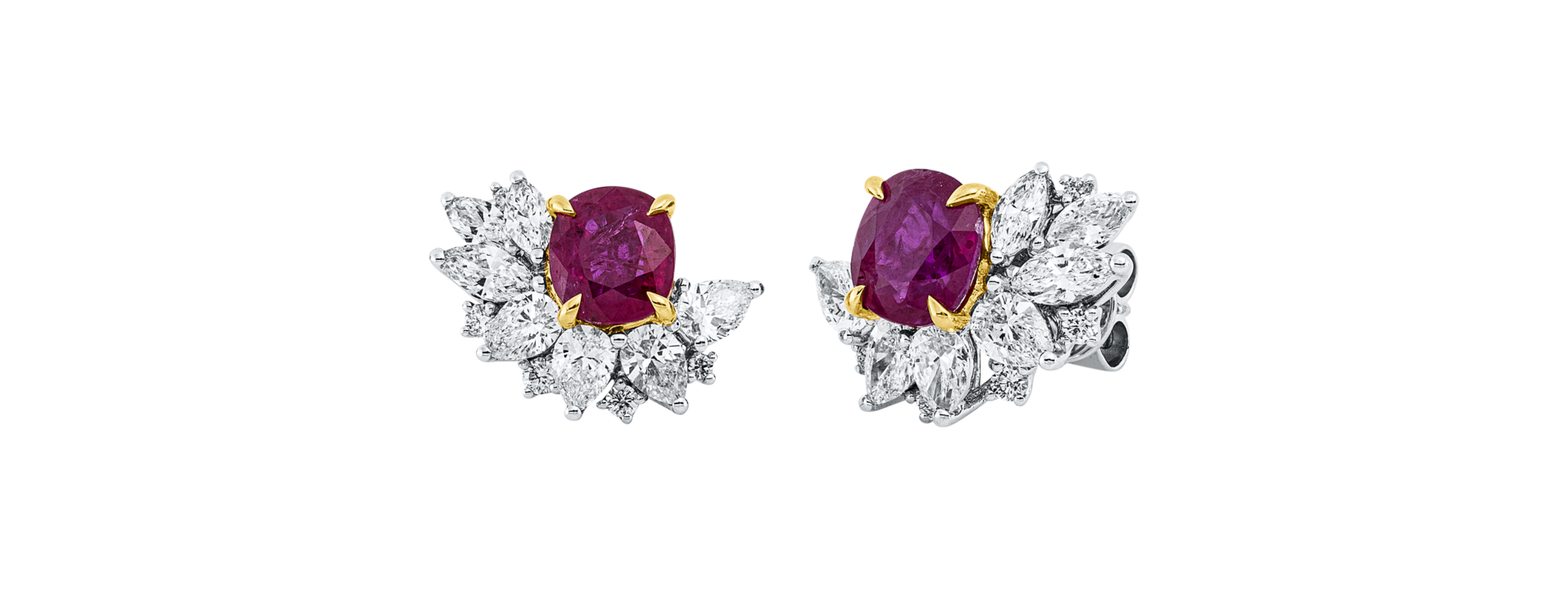 Brogle Selection bicolour ruby stud earrings