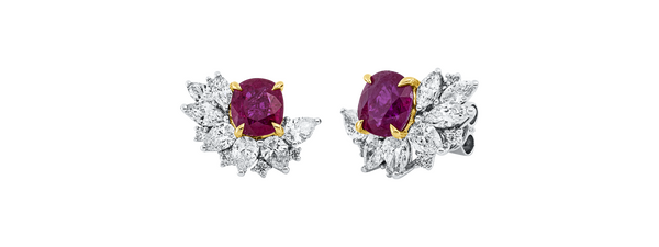Brogle Selection bicolour ruby stud earrings