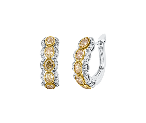 Brogle Selection bicolor diamond hoop earrings