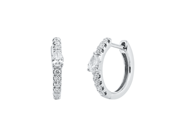 Brogle Classic diamond hoop earrings Brogle Classic diamond hoop earrings