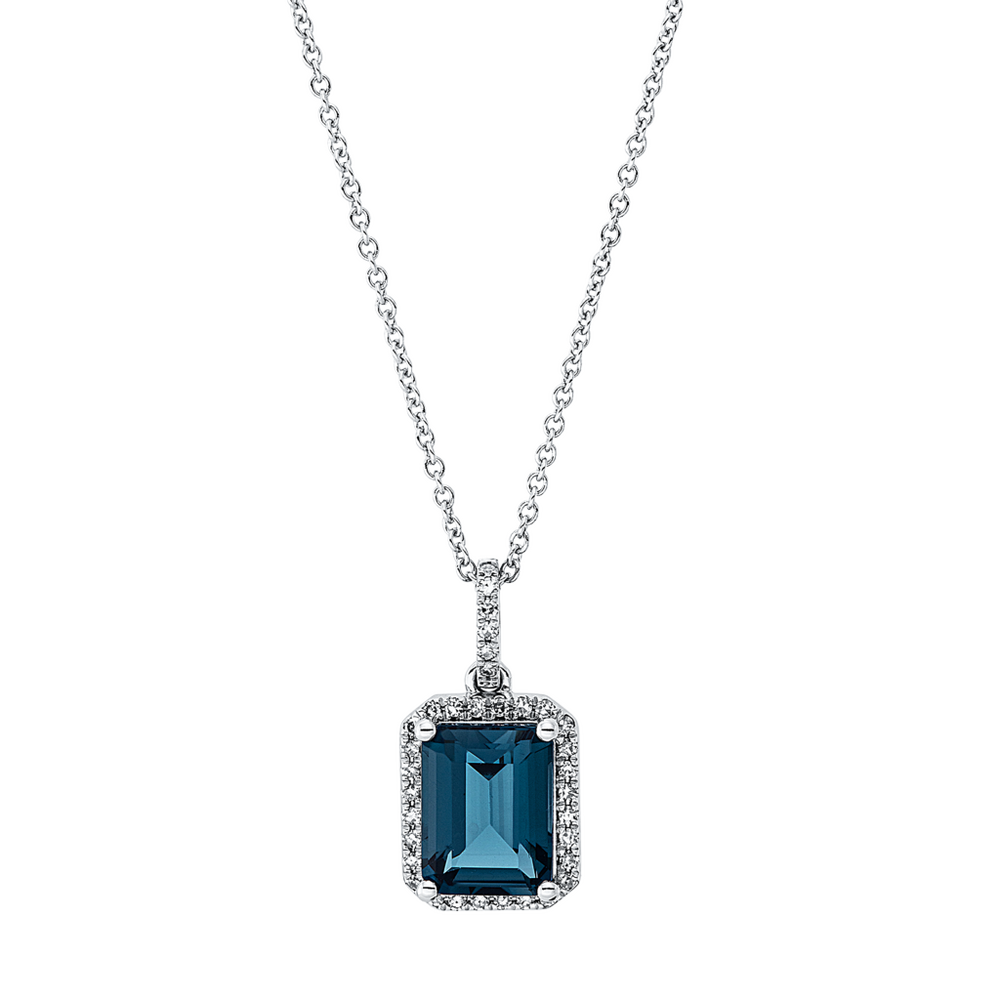 Brogle Classic necklace with London topaz pendant Brogle Classic necklace with London topaz pendant