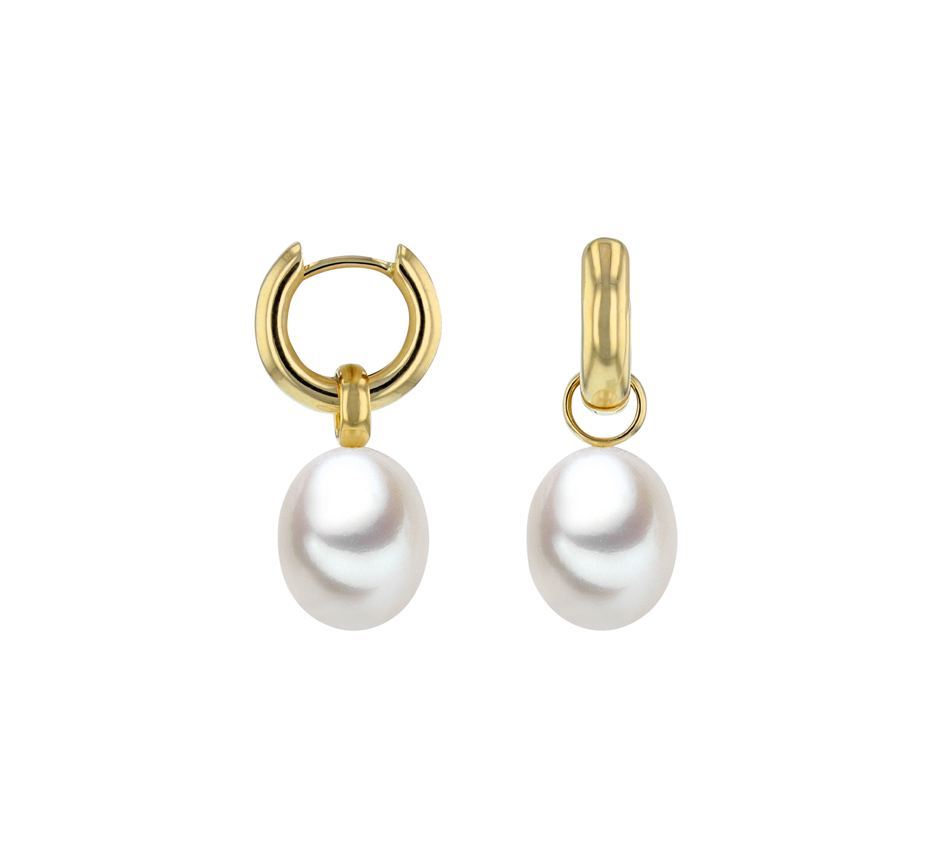 Brogle Classic freshwater pearl hoop earrings Brogle Classic freshwater pearl hoop earrings