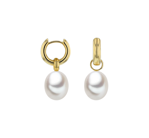 Brogle Classic freshwater pearl hoop earrings Brogle Classic freshwater pearl hoop earrings