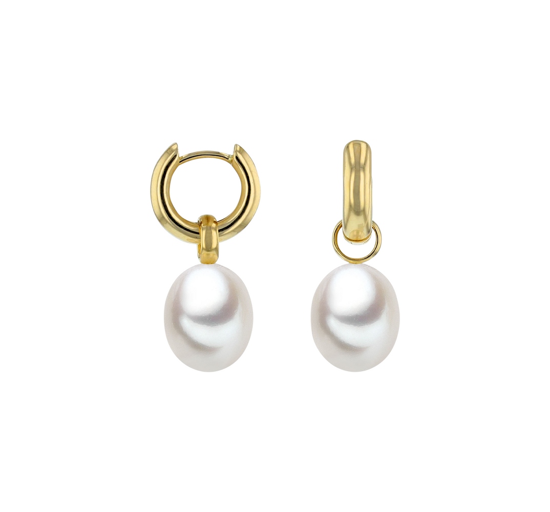 Brogle Classic freshwater pearl hoop earrings Brogle Classic freshwater pearl hoop earrings