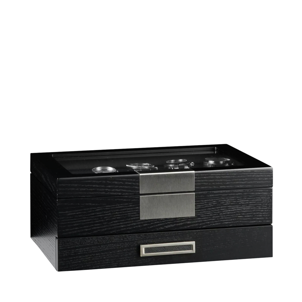 Heisse & Söhne watch box Monteray 10+ ash - black satin finish