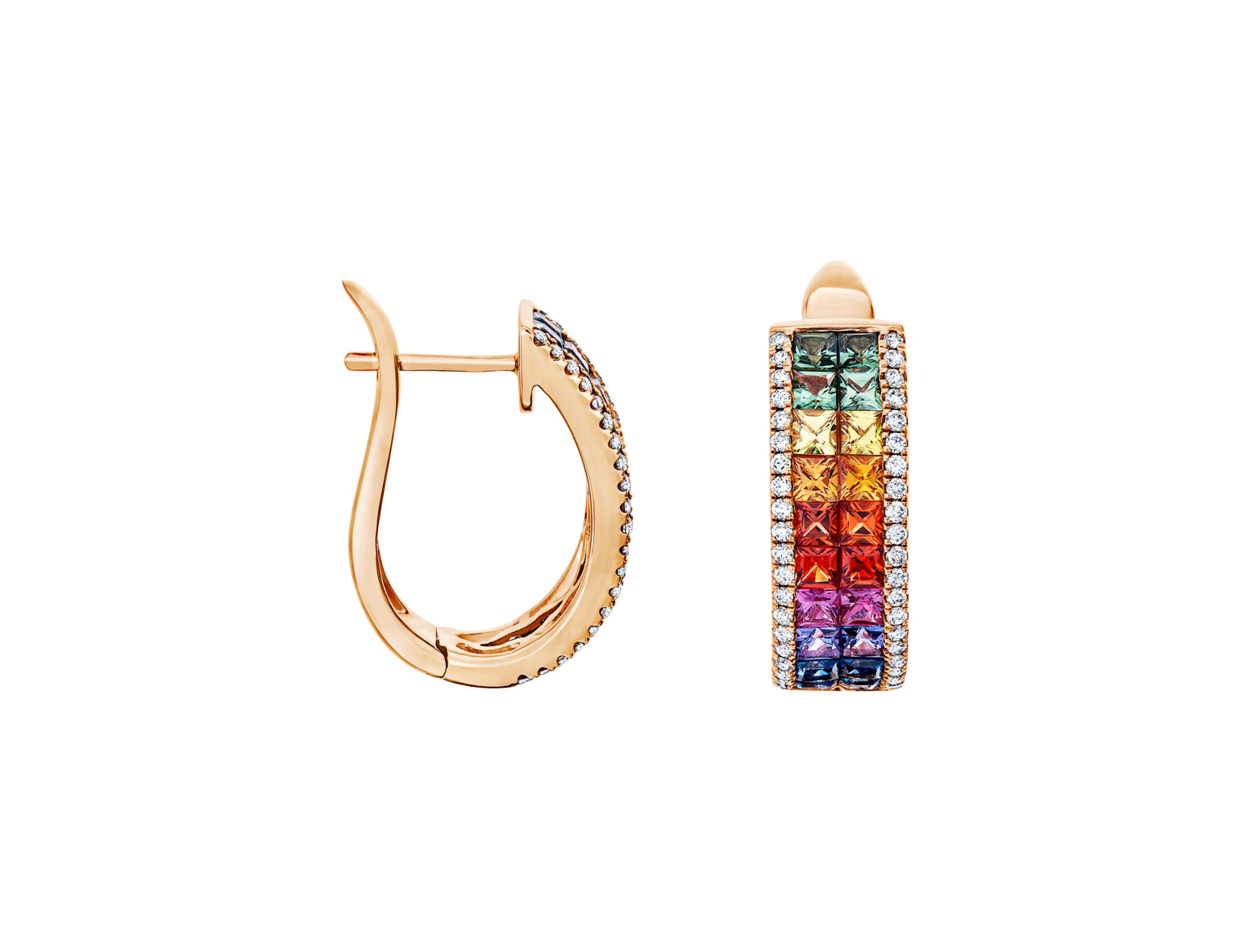 Brogle Selection sapphire hoop earrings Rainbow Brogle Selection sapphire hoop earrings Rainbow