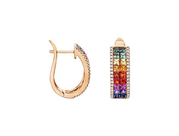 Brogle Selection sapphire hoop earrings Rainbow Brogle Selection sapphire hoop earrings Rainbow