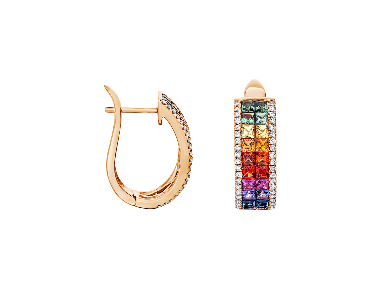 Brogle Selection sapphire hoop earrings Rainbow Brogle Selection sapphire hoop earrings Rainbow