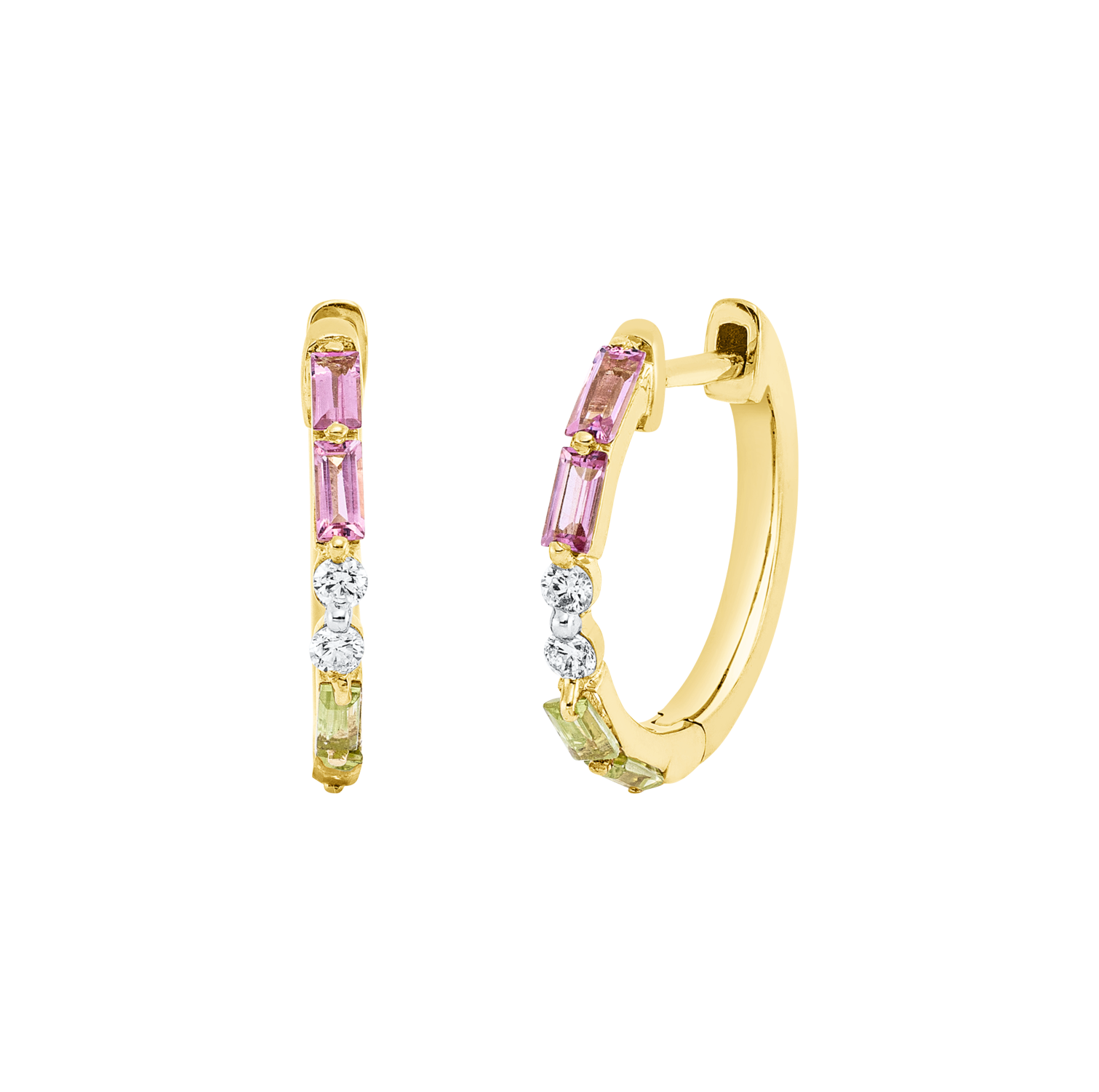 Brogle Classic coloured stone hoop earrings Brogle Classic coloured stone hoop earrings