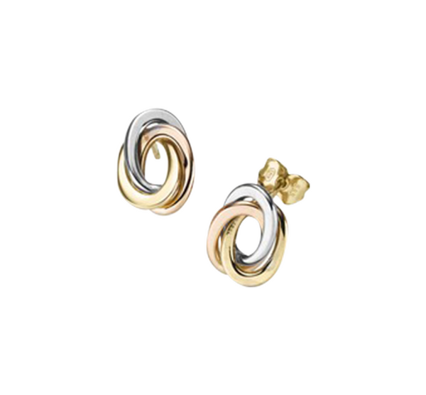 Brogle Classic Bicolor Gold Stud Earrings Brogle Classic Bicolor Gold Stud Earrings