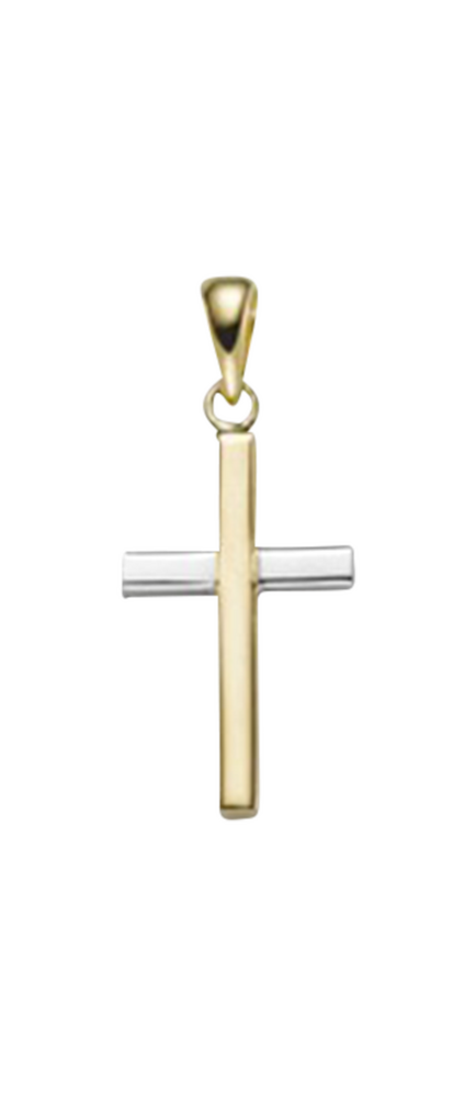 Brogle Classic bicolor cross pendant in gold