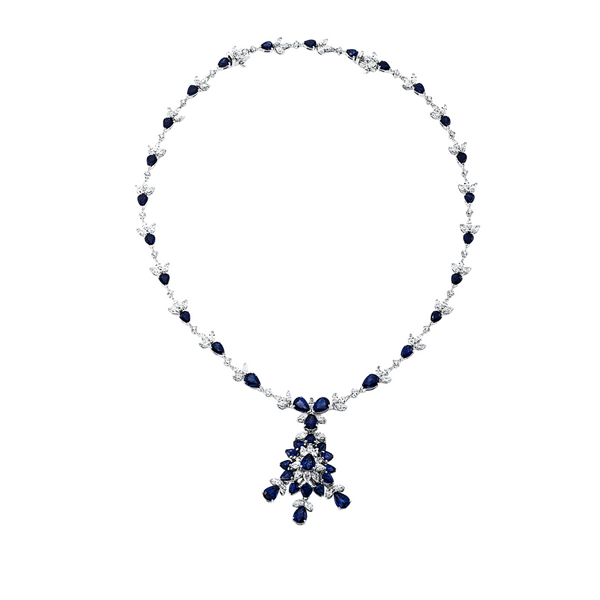 Brogle Selection gold chain with sapphire pendant