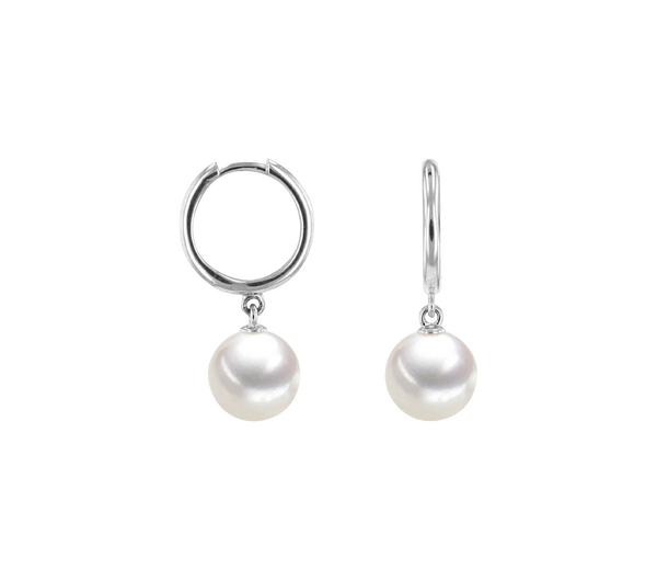 Brogle Classic freshwater pearl hoop earrings Brogle Classic freshwater pearl hoop earrings