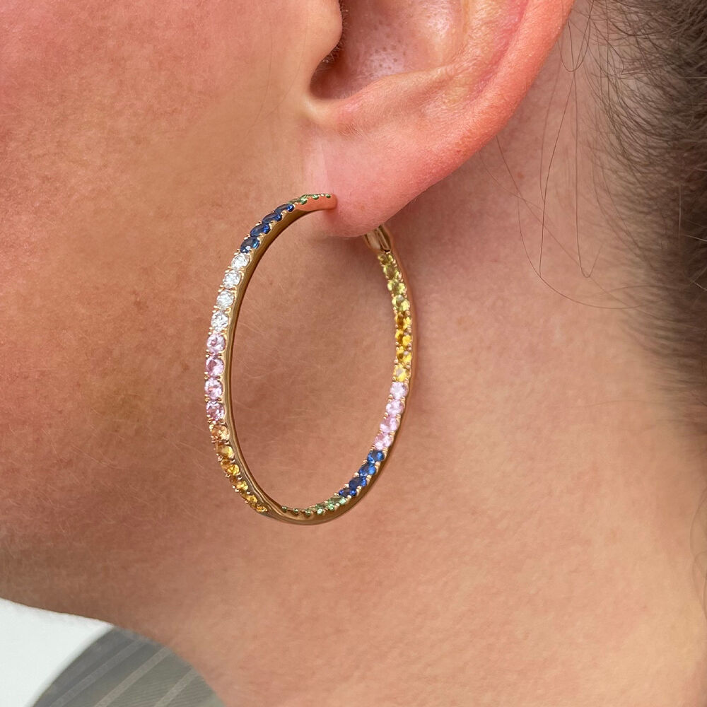 Brogle Selection sapphire hoop earrings Rainbow Brogle Selection sapphire hoop earrings Rainbow