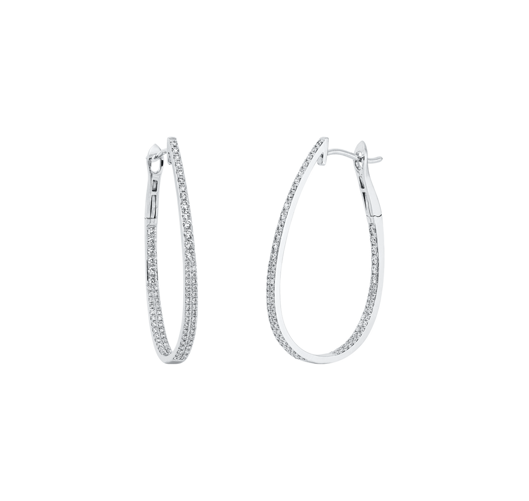 Brogle Classic diamond hoop earrings
