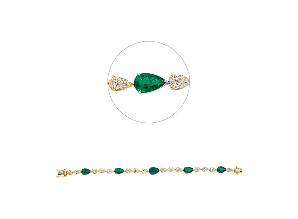 Brogle Selection bicolor emerald bracelet Brogle Selection bicolor emerald bracelet