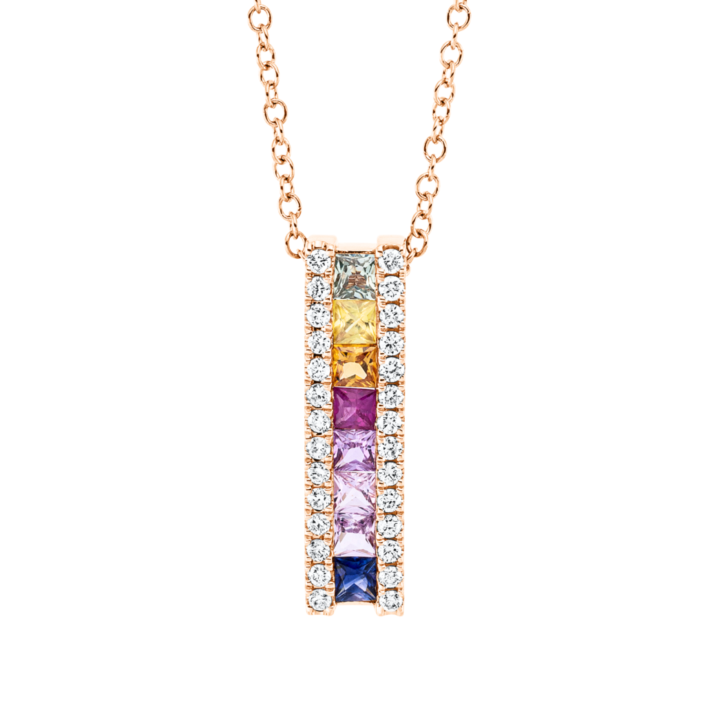 Brogle Classic necklace with sapphire pendant Rainbow