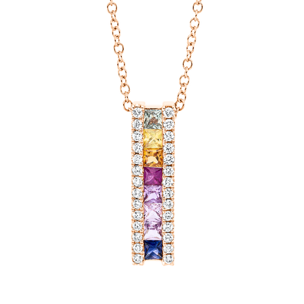 Brogle Classic necklace with sapphire pendant Rainbow Brogle Classic necklace with sapphire pendant Rainbow