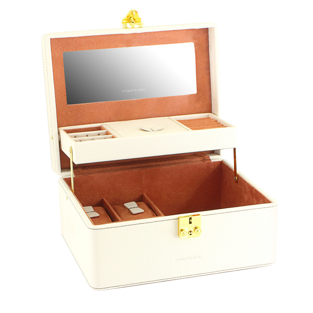 Friedrich Jewelry Case Ascot - Ivory White/Brown