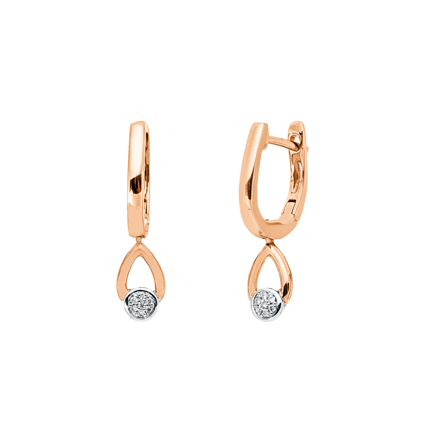 Brogle Classic bicolor diamond hoop earrings