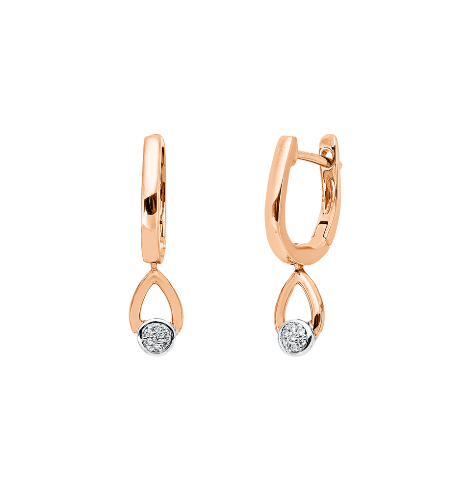 Brogle Classic bicolor diamond hoop earrings