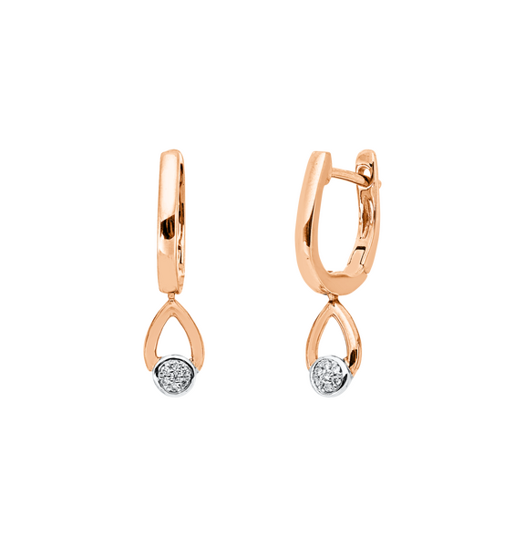 Brogle Classic bicolor diamond hoop earrings