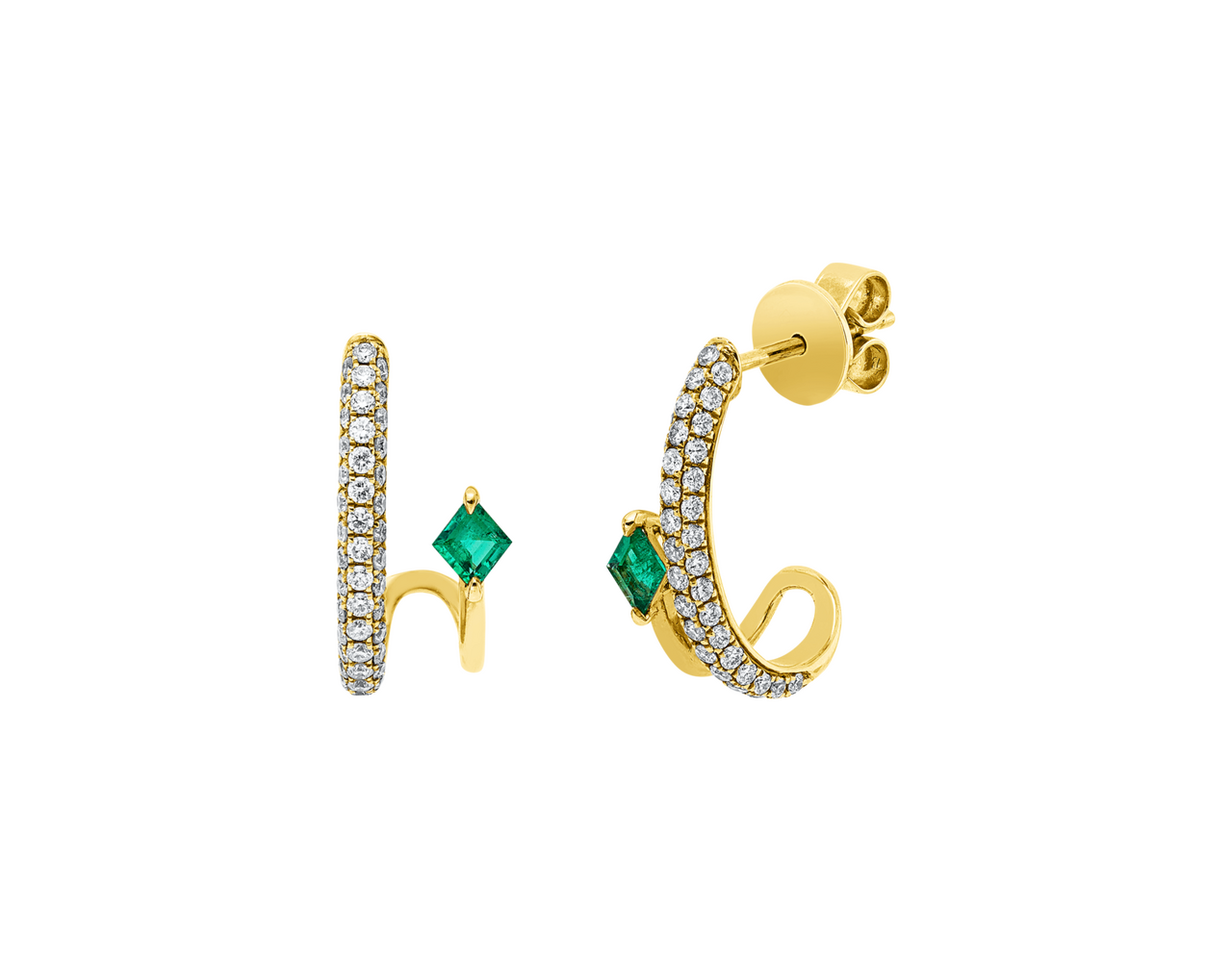 Brogle Classic emerald hoop earrings Brogle Classic emerald hoop earrings