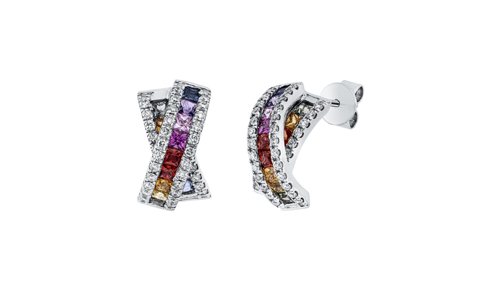 Brogle Classic coloured stud earrings Rainbow