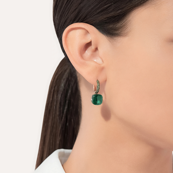  0001 POC3000 O6BKR TZMPA 100 Pomellato earrings nudo classic rose gold 18kt white gold 18kt malachite tsavorite prasiol a1c94998cf232efab
