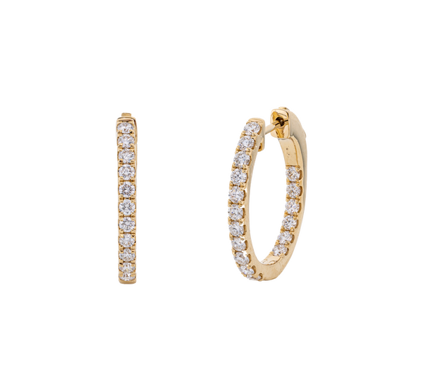 Brogle Classic diamond hoop earrings