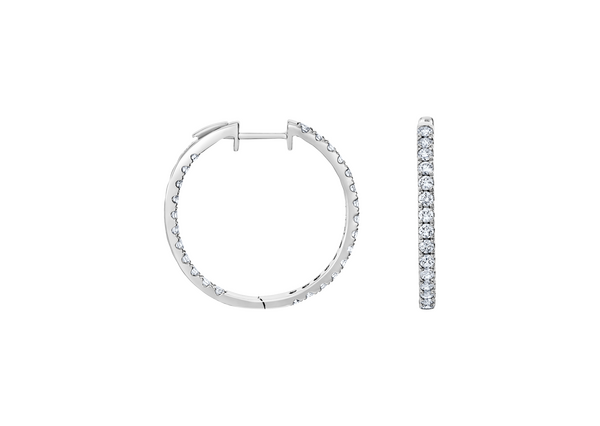 Brogle Classic diamond hoop earrings Brogle Classic diamond hoop earrings