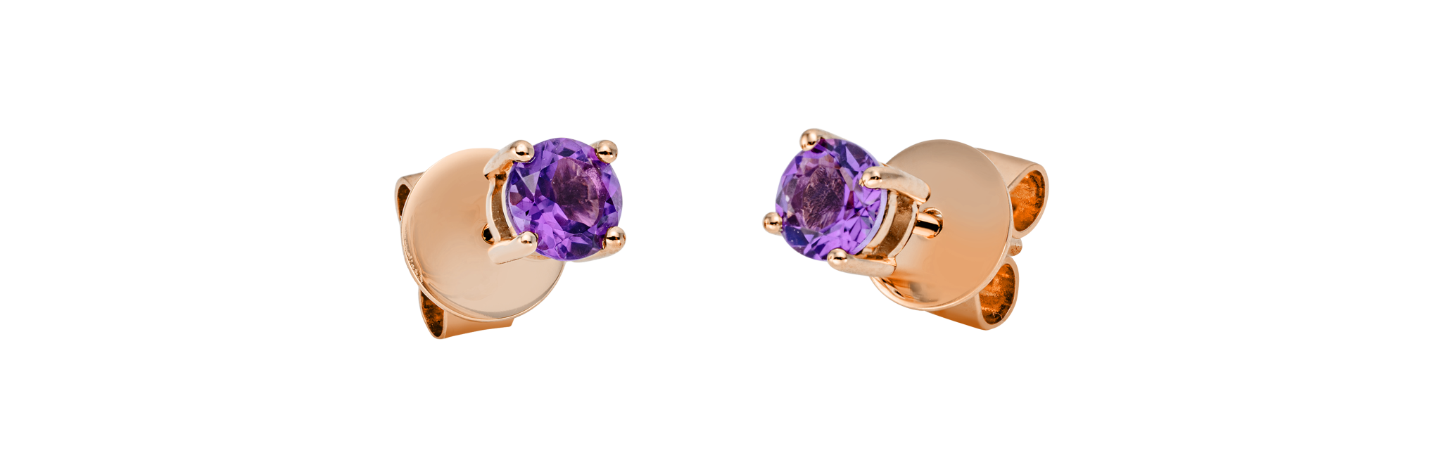 Brogle Classic amethyst stud earrings