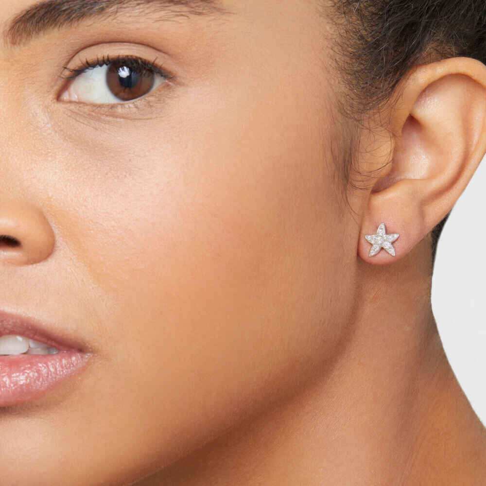 176015 DHB9001 STARS DB0OB 100 Dodo precious star earring white diamonds 18k white gold s64b027dfb7103297