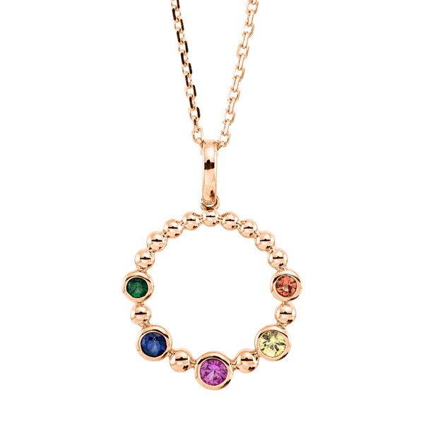 Brogle Selection Rainbow necklace with pendant