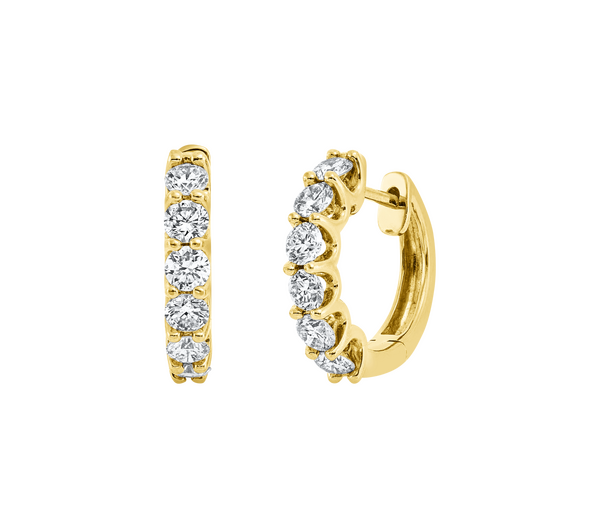 Brogle Classic diamond hoop earrings