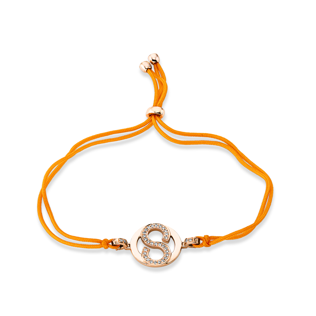 Brogle Selection Icons textile bracelet with diamond pendant Brogle Selection Icons textile bracelet with diamond pendant