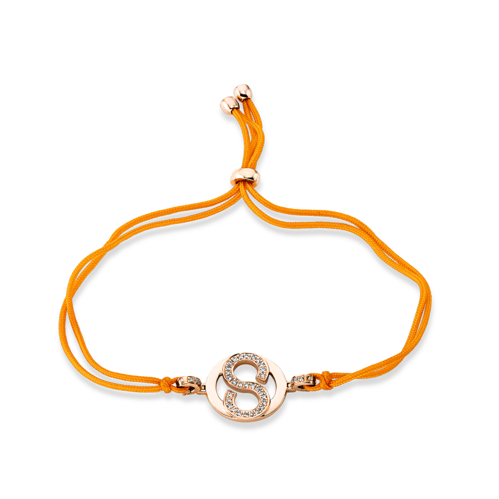 Brogle Selection Icons textile bracelet with diamond pendant Brogle Selection Icons textile bracelet with diamond pendant